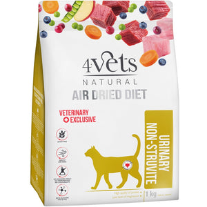 4VETS Natural Hrana uscata pentru pisici, Urinary - AIR DRIED 1kg