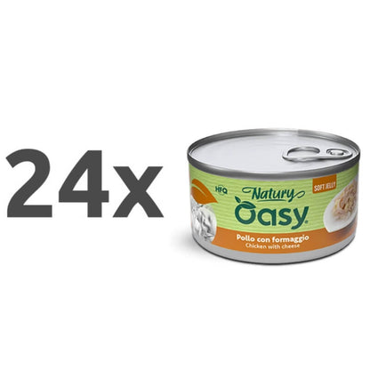 OASY Natury Conservă pentru pisici, cu Pui şi Brânză, în jeleu 85g