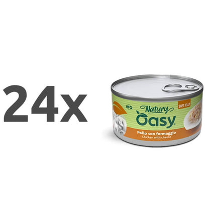 OASY Natury Conservă pentru pisici, cu Pui şi Brânză, în jeleu 85g