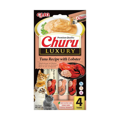 INABA CHURU Luxury, Recompense pentru pisici, cu Ton și Homar, 4x14g