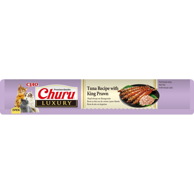 INABA CHURU Luxury, Recompense pentru pisici, cu ton și creveți king, 4x14g