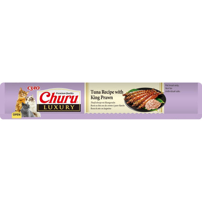 INABA CHURU Luxury, Recompense pentru pisici, cu ton și creveți king, 4x14g