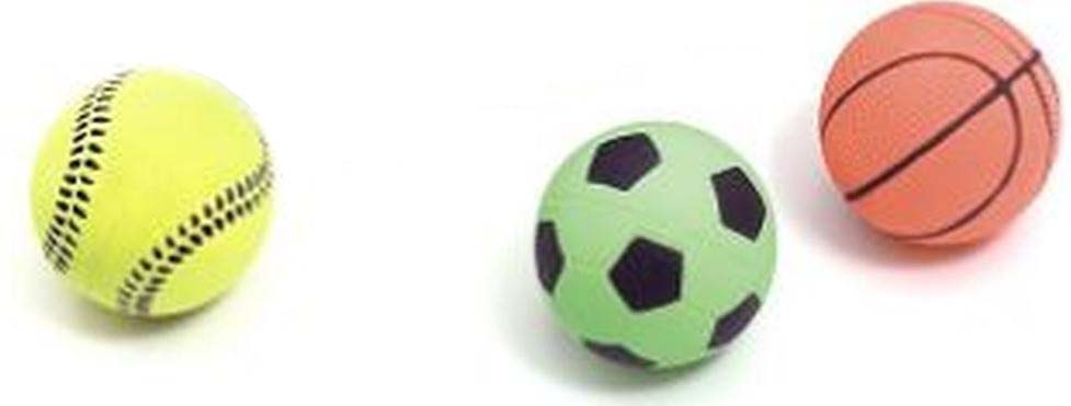 FLAMINGO Jucărie pt câini Neon minge de cauciuc 1buc/6cm, dif culori şi modele - Maxi-Pet.ro