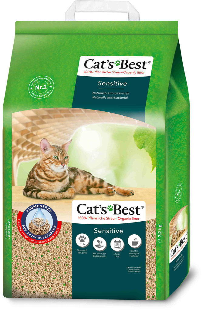 CAT'S BEST Sensitive Asternut vegetal pentru pisici 20L/7,2kg