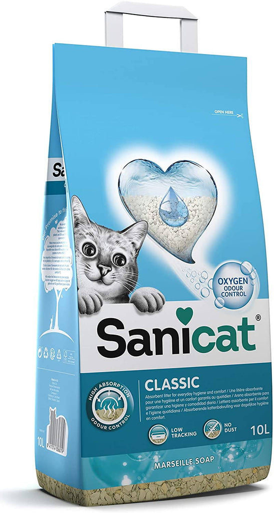 SANICAT Classic Nisip pentru pisici Marseille soap, bentonita 10L/7,8kg