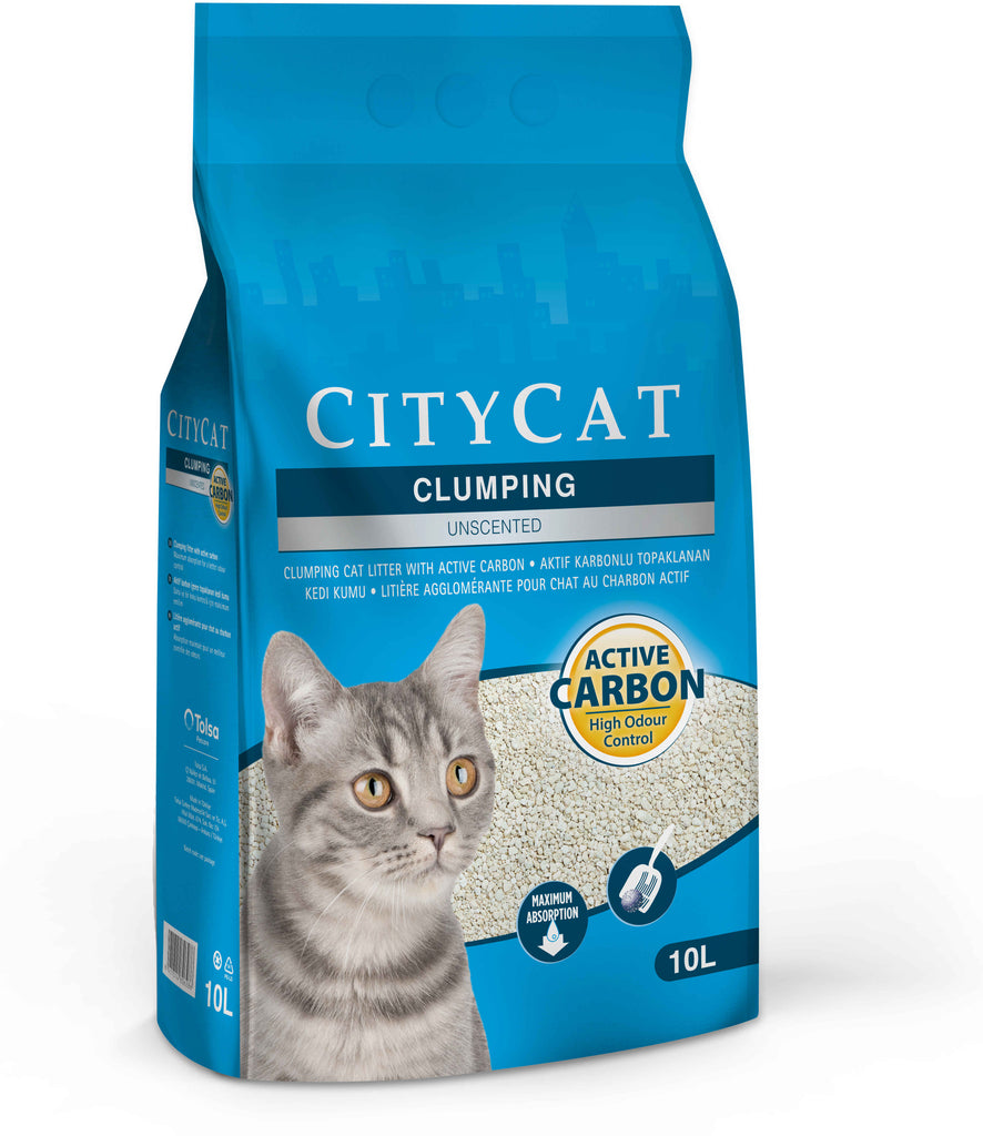 CITYCAT Clumping Active Carbon, Nisip pentru pisici, fără aromă, 10L/8,5 Kg - Maxi-Pet.ro