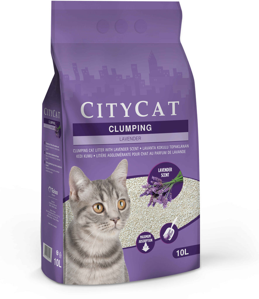 CITYCAT Clumping Lavender, nisip cu aromă de lavandă 10L/8,5kg - Maxi-Pet.ro