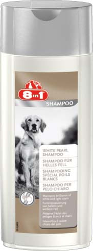 8in1 Şampon White Pearl pentru caini cu blana alba 250ml