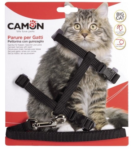 CAMON Ham şi lesă pentru pisici de Talie Mare 13mm/120cm, diverse culori - Maxi-Pet.ro