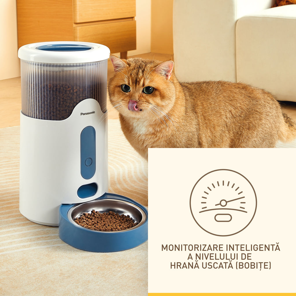 PANASONIC Hrănitor automat smart pt câini şi pisici, aplicaţie mobilă, WiFi,2,8L - Maxi-Pet.ro