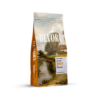 DEVORA GRAIN-FREE CAT ADULT CURCAN SI RATA 7.5KG