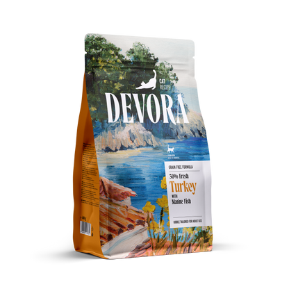 DEVORA GRAIN-FREE CAT ADULT STERILISED CURCAN SI HERING 400G