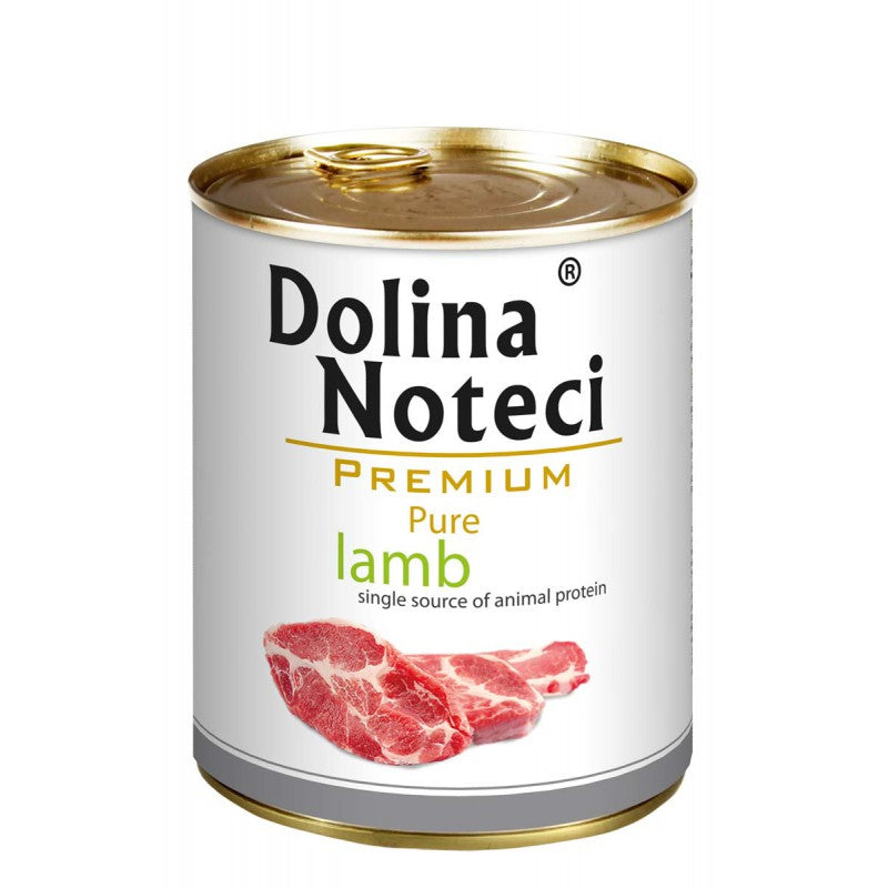 Hrana umeda pentru caini Dolina Noteci Premium Pure cu miel 800gr - Animax