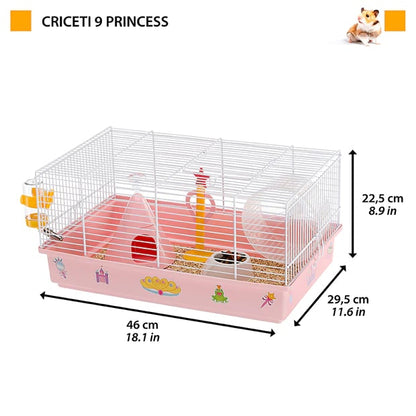 FERPLAST Cuşcă pentru hamsteri CRICETI 9 Prinţesă, Albă, 46x29,5x23 cm