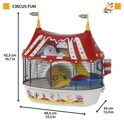 FERPLAST Cuşcă pentru hamsteri CIRCUS FUN, Negru, 49,5x34x42,5 cm