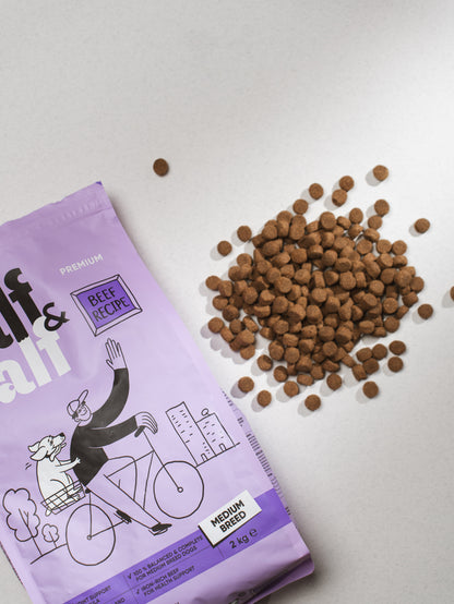 HALF&HALF Hrană uscată pt câini de talie medie, cu Vită