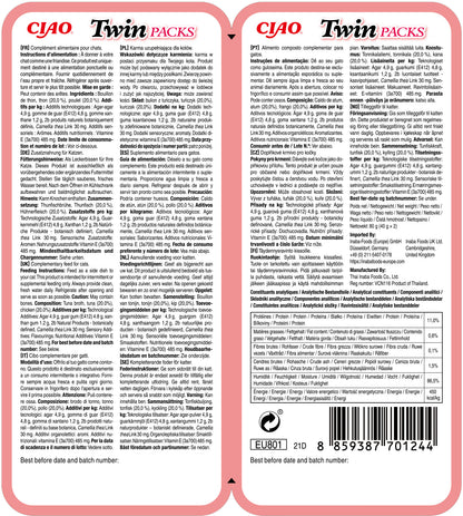 INABA CIAO Pachet Plicuri pentru pisici, Ton/Pui, în supă de Ton 2x40g