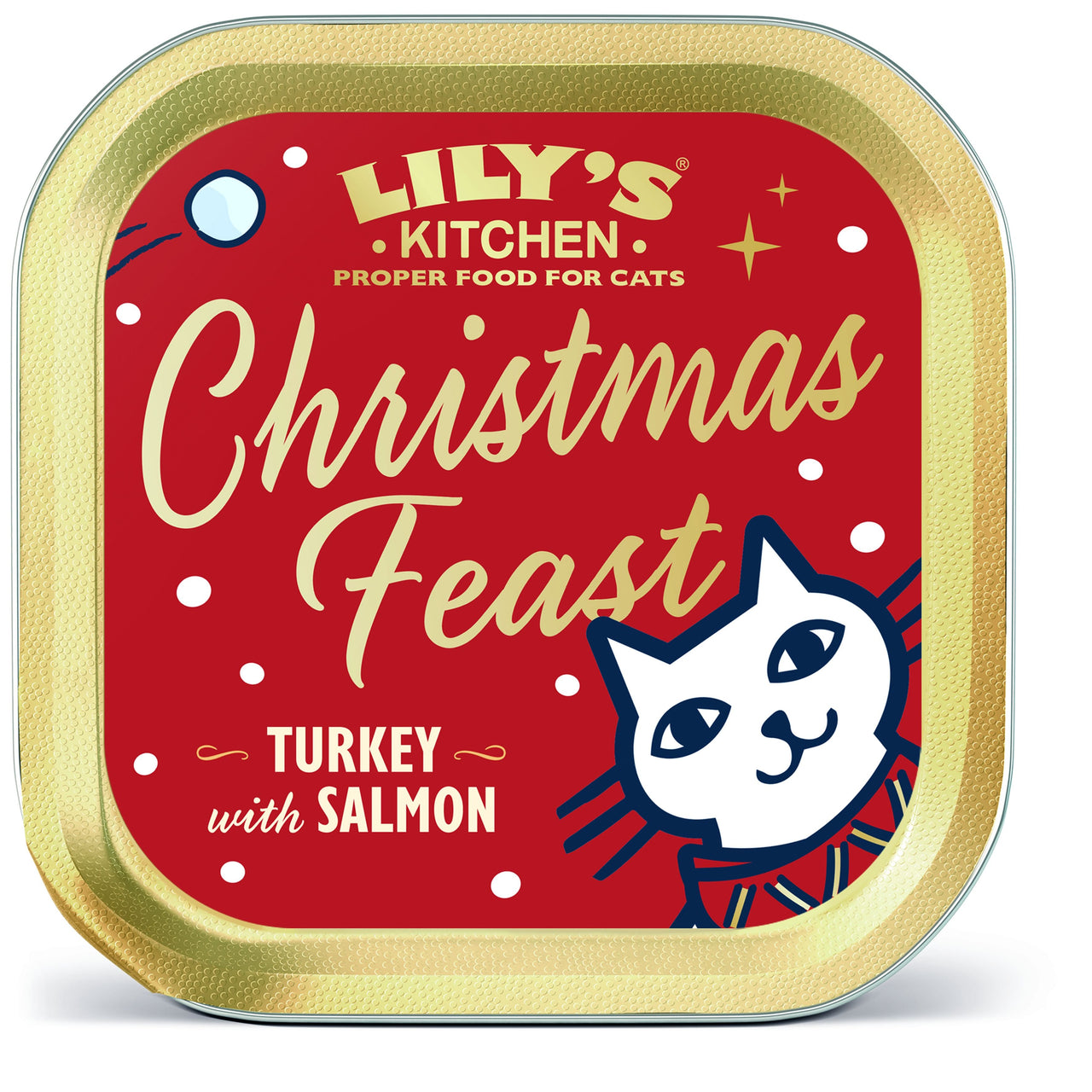 LILY'S KITCHEN Pate pentru pisici, Curcan şi Somon, ediţie de Crăciun 85g