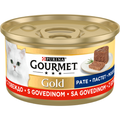 PURINA® GOURMET® GOLD, cu Vită, pate, hrană umedă pentru pisici, 85 g