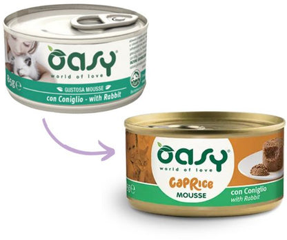 OASY CAPRICE Conservă pentru pisici, Mousse cu Iepure 85g