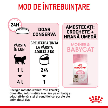 ROYAL CANIN FHN Mother & Babycat Conservă pentru pisicuţe 195g