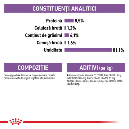 ROYAL CANIN CCN Sterilised Loaf Plic hrană umedă pentru câini 85g