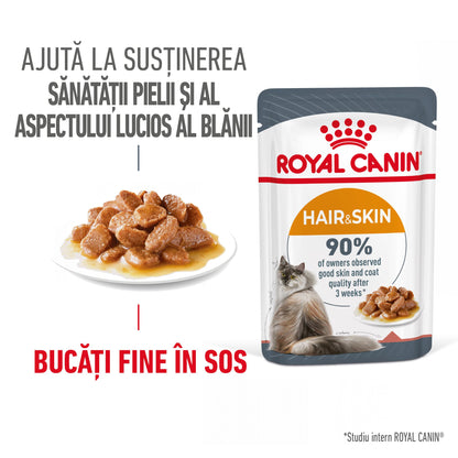 ROYAL CANIN FCN Hair&Skin Care în Sos Plic pentru pisici 85g