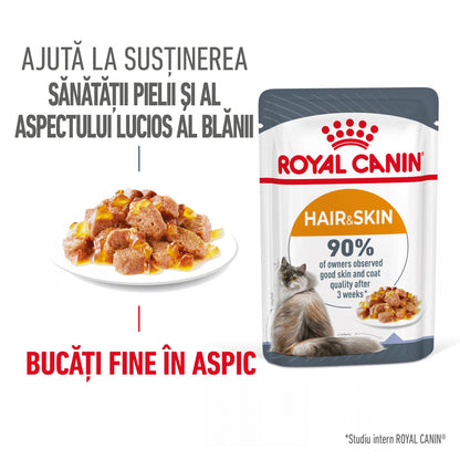 ROYAL CANIN FCN Hair&Skin Care în Aspic Plic pentru pisici 85g