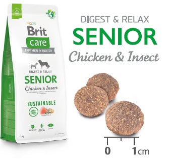 BRIT CARE Sustainable SENIOR, cu Pui şi Insecte