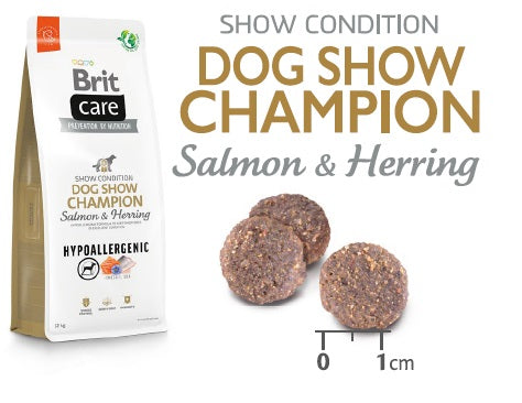 BRIT CARE Hypoallergenic Dog Show Champion cu Somon i Hering Maxi Pet.ro