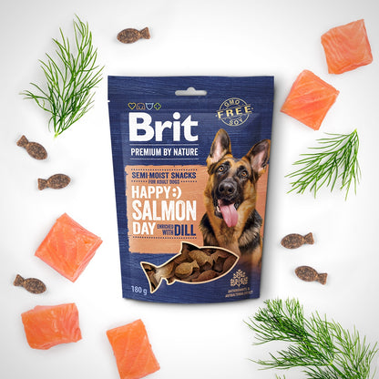 BRIT Premium by Nature recompensă semi-umedă pentru câini, Somon cu Mărar