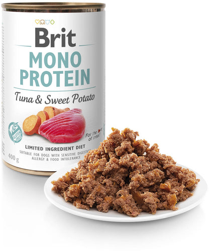 BRIT Conservă monoproteică pentru câini, cu Ton şi Cartofi dulci 400g