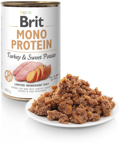 BRIT Conservă monoproteică pentru câini, cu Curcan şi Cartofi dulci 400g