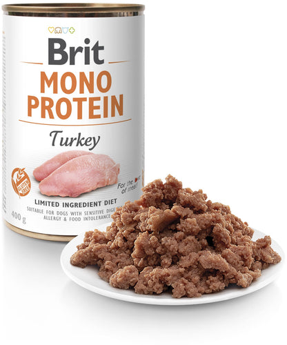 BRIT Conservă monoproteică pentru câini, cu Curcan 400g