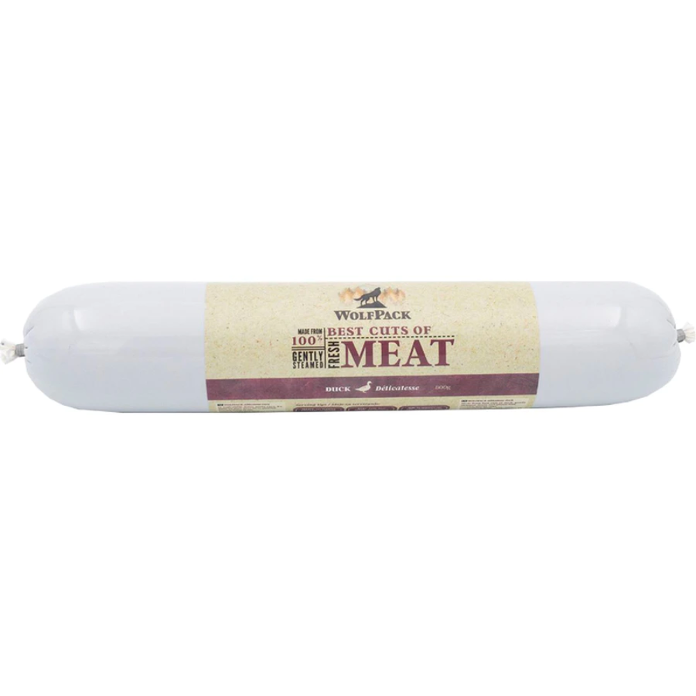 WOLFPACK Delicatesse meat sausage, salam 100% raţă - Maxi-Pet.ro