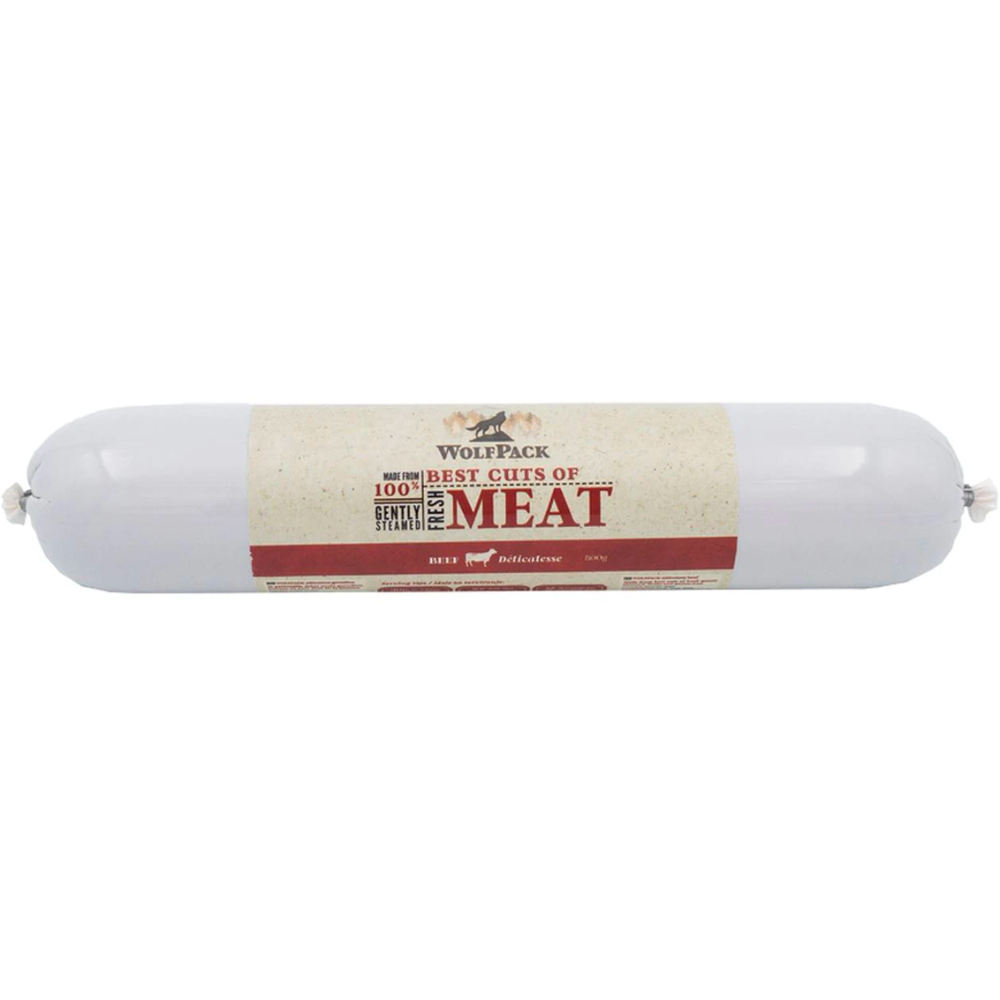 WOLFPACK Delicatesse meat sausage, salam 100% vită - Maxi-Pet.ro