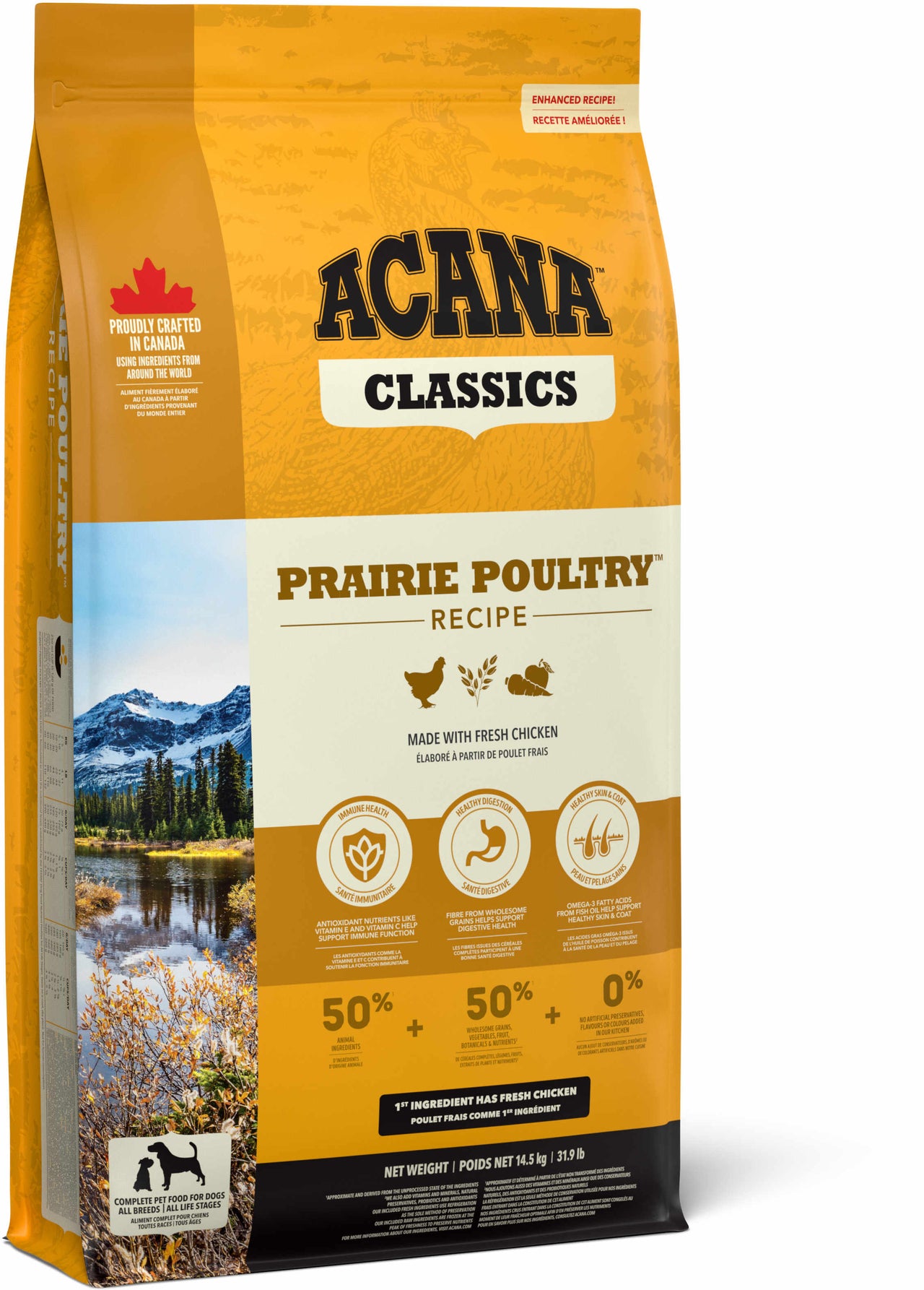 ACANA Classics Prairie Poultry, cu Pui si Curcan 14,5kg