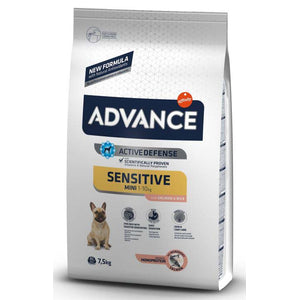 ADVANCE Mini Sensitive, Somon si orez, 7,5kg