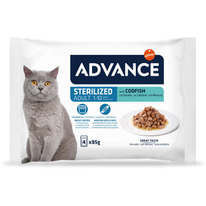 ADVANCE Plic MULTIPACK pentru pisici Sterile, Cod 4x85g