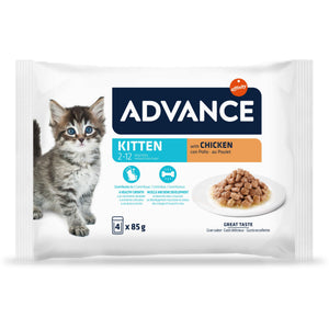 ADVANCE Plic MULTIPACK pentru pisicute, cu Pui 4x85g
