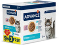 ADVANCE Plic MULTIPACK pentru pisicuţe, Curcan 12x85g 9+3 GRATIS