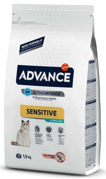 ADVANCE Sterilized Sensitive pentru pisici sterilizate sensibile, cu Somon1,5kg