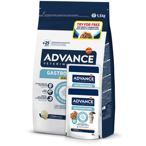 ADVANCE VD Gastroenteric pt pisici cu probl.gastrointestinale, 1,5kg + 2 Plic GR