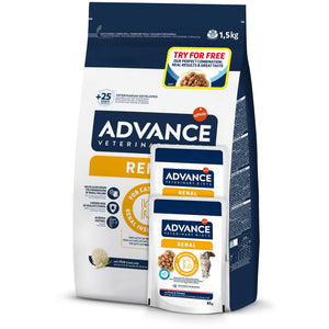 ADVANCE VD Renal, pt pisici cu insuficienta renala, 1,5kg + 2 Plicuri GRATIS