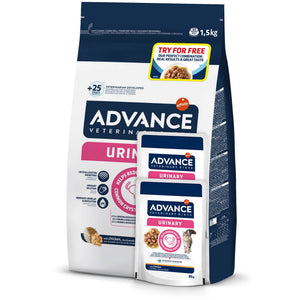 ADVANCE VD Urinary, pentru pisici cu probleme urinare 1,5kg + 2 Plicuri GRATIS
