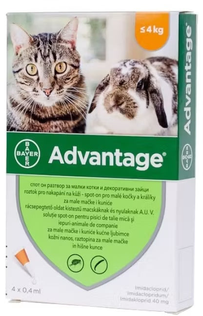ADVANTAGE 80 impotriva puricilor pentru pisici si iepuri  4kg, 1 fiola