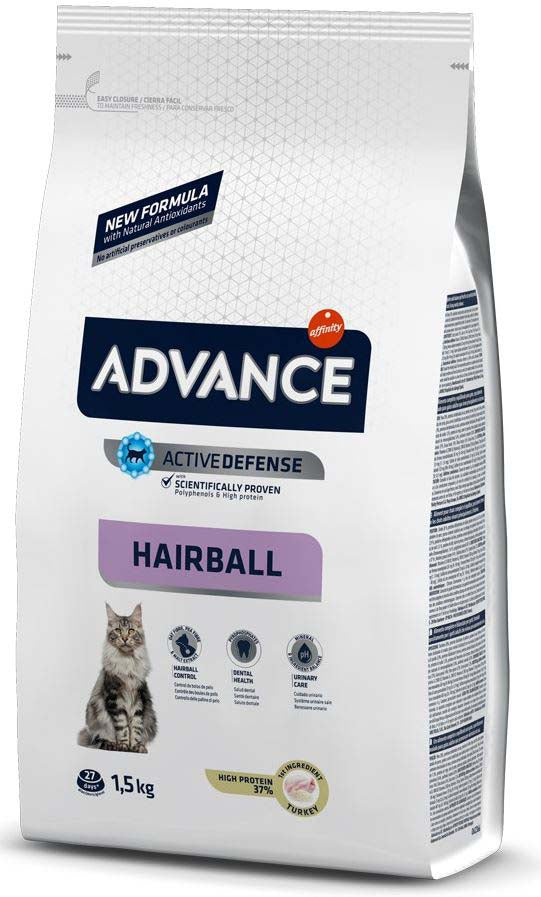 AFFINITY ADVANCE Hairball - Hrana uscata pentru pisici, cu Curcan si orez