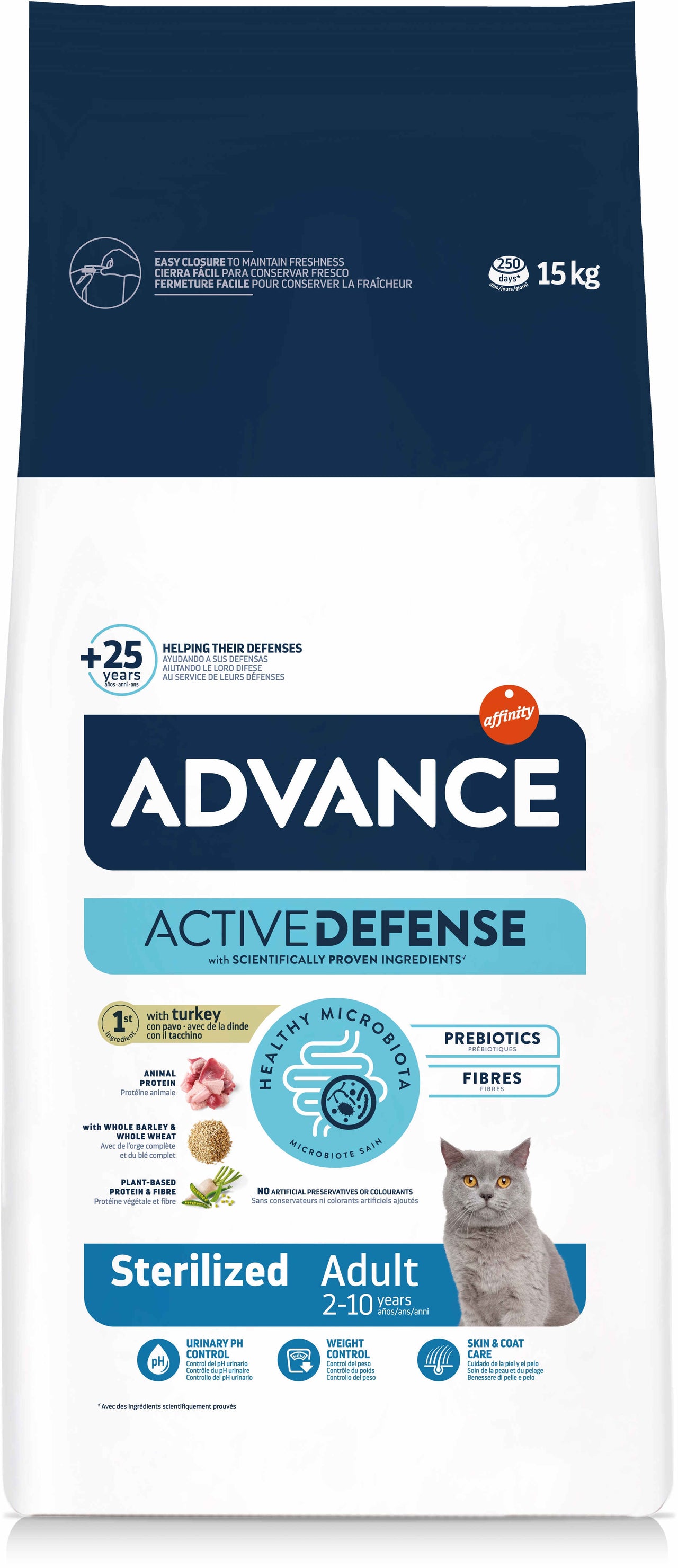AFFINITY ADVANCE Sterilized - Hrana uscata pentru pisici, cu Curcan si orz, 15kg