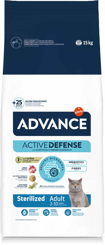 AFFINITY ADVANCE Sterilized - Hrana uscata pentru pisici, cu Curcan si orz, 15kg
