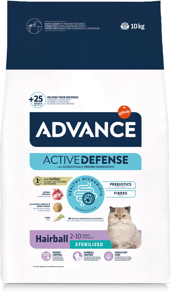 AFFINITY ADVANCE Sterilized Hairball - Hrana pentru pisici, Curcan si orz, 10kg